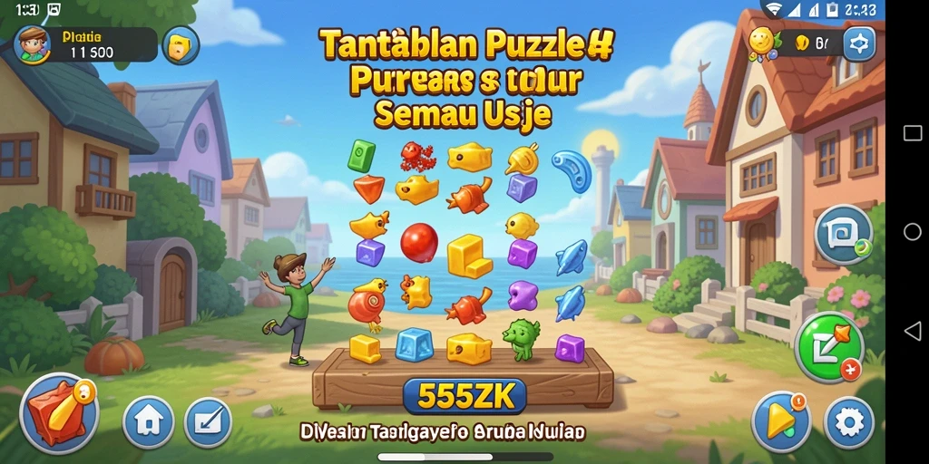 Tampilan gameplay 555ZK yang menarik dan penuh warna.