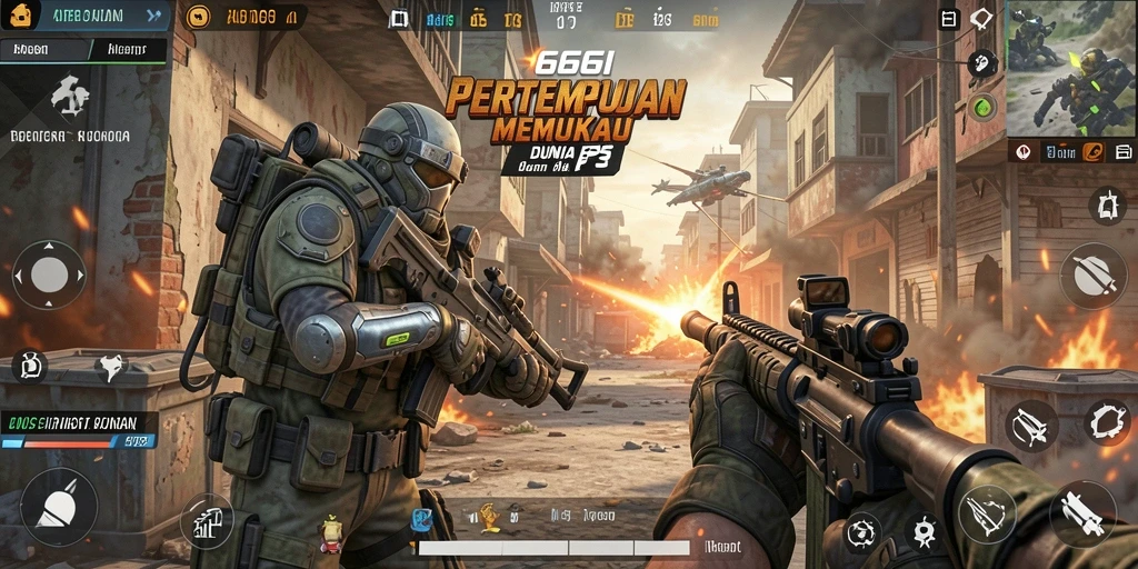 Screenshot utama 666I menampilkan aksi menembak yang mendebarkan.