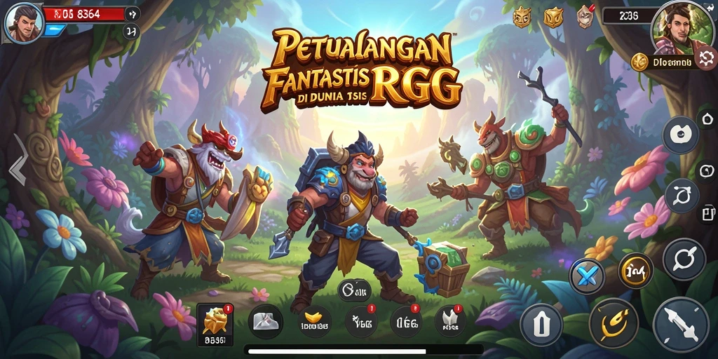 Tampilan gameplay seru dan petualangan di dunia RPG