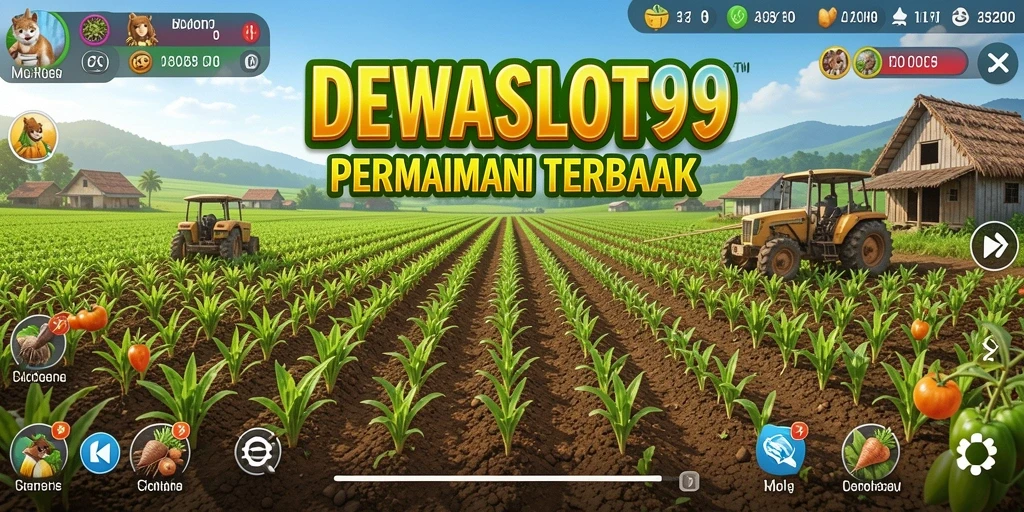 Screenshot gameplay DEWASLOT99 menampilkan aktivitas bertani yang menyenangkan.