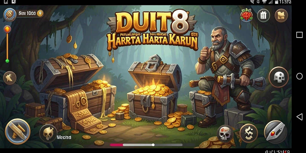 Gameplay seru dalam <strong>DUIT8</strong> dengan petualangan mencari harta karun.