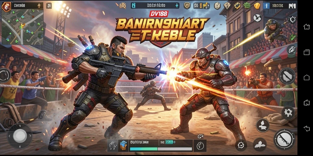 Tampilan gameplay epik dalam pertempuran Battle Royale