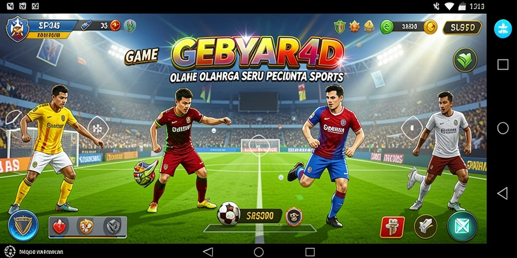 Tangkapan layar gameplay seru dalam GEBYAR4D yang menunjukkan aksi olahraga langsung.