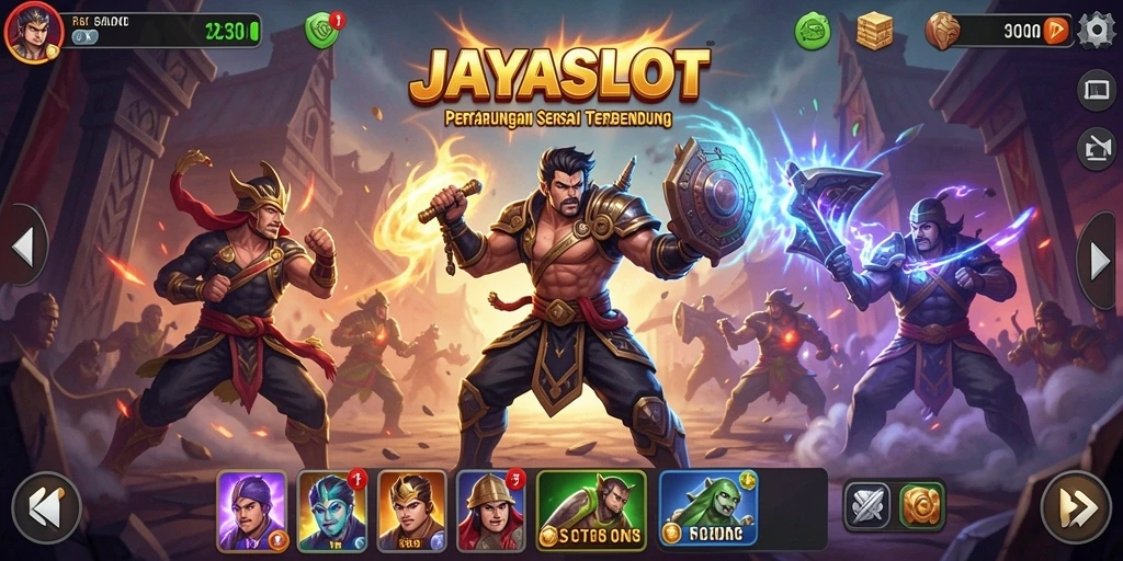 Tampilan gameplay pertarungan seru di JAYASLOT.