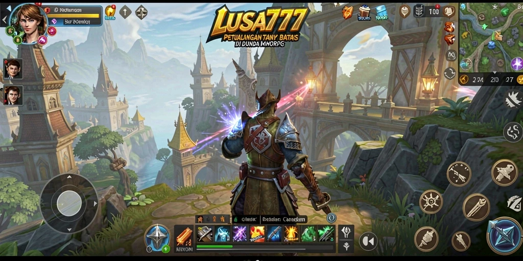 Screenshot gameplay LUSA777 yang menampilkan petualangan seru dalam dunia MMORPG.