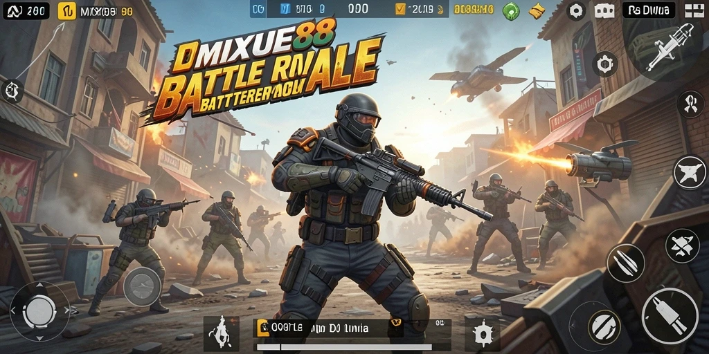 Tampilan gameplay seru MIXUE88 dalam aksi pertempuran Battle Royale.