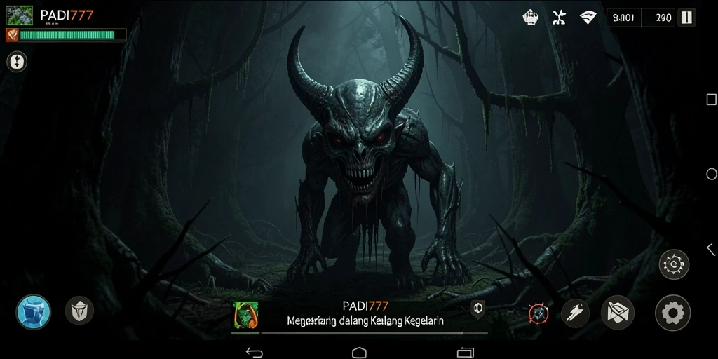 Screenshot menampilkan suasana mencekam dari gameplay PADI777.