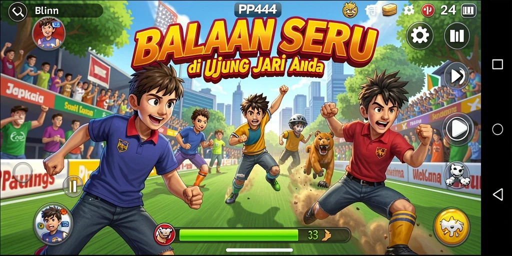 Screenshot PP444 menunjukkan aksi balapan yang mendebarkan dengan grafis menawan.