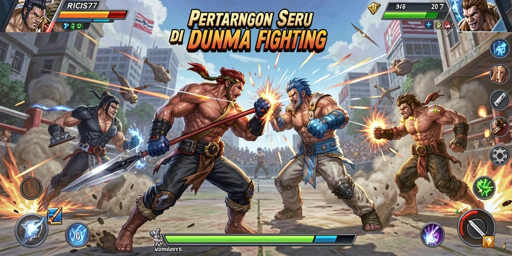 Tampilan gameplay RICIS77 yang seru dan menegangkan saat bertarung.