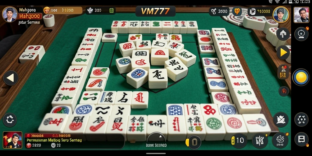 Screenshot utama dari gameplay menarik game Mahjong VM777.