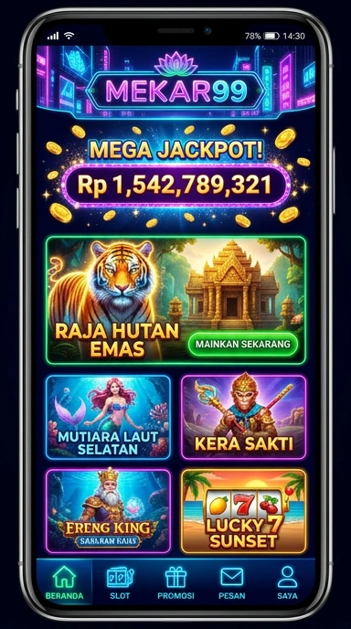 Antarmuka aplikasi mekar99 yang sederhana dan menarik.